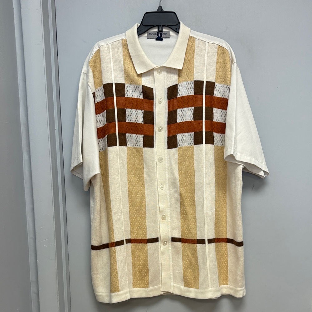 ✨ Michael 88 Retro Knit Button-Up Polo – XXL ✨